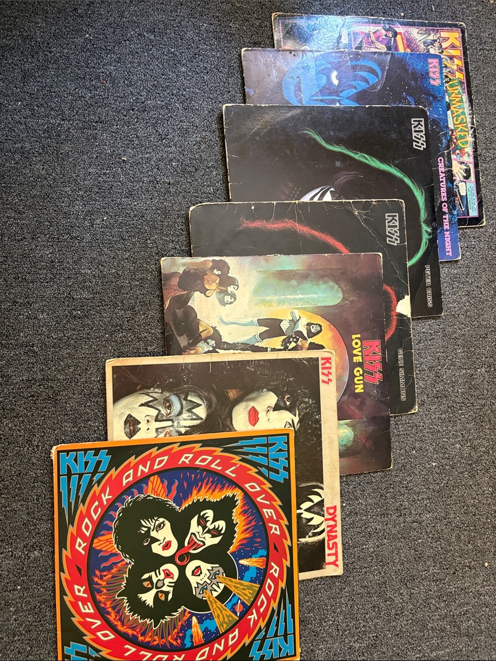 7 Different KISS albums 1970’s